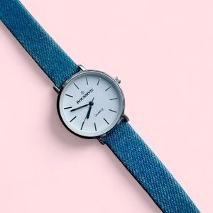 Boussive Watch with Denim Strap